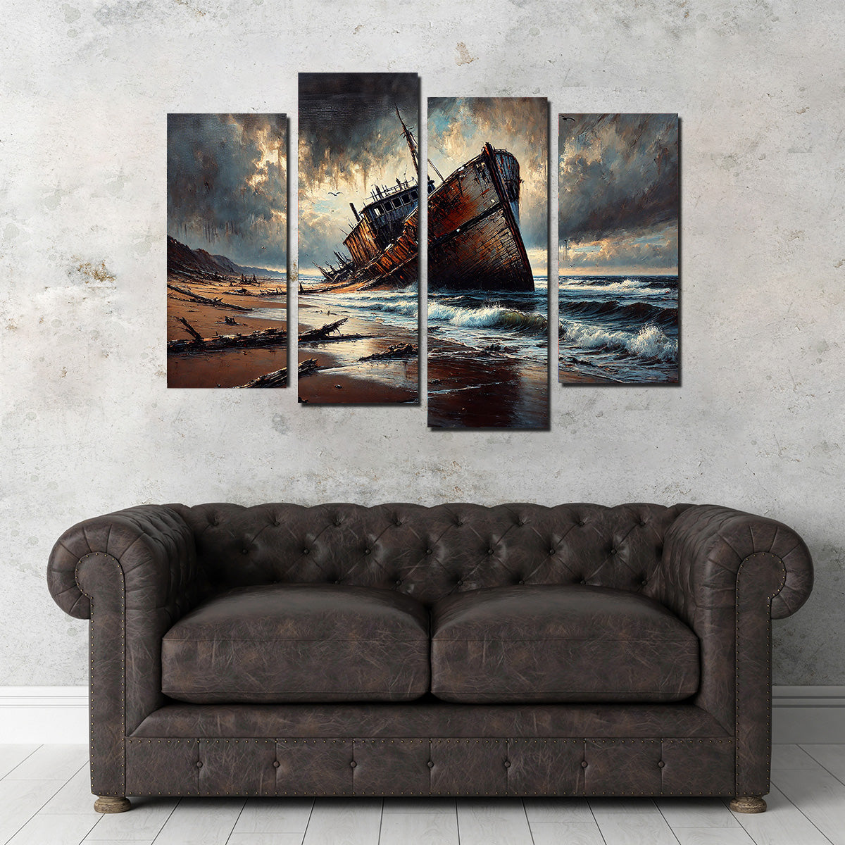 Exquisite Shipwreck Canvas Print for Wall Decor