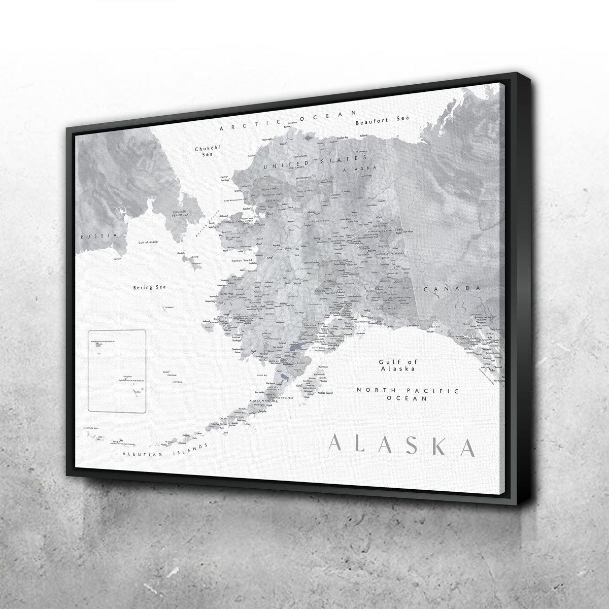 Stunning Alaska Map 2 Wall Art by Blursbyai