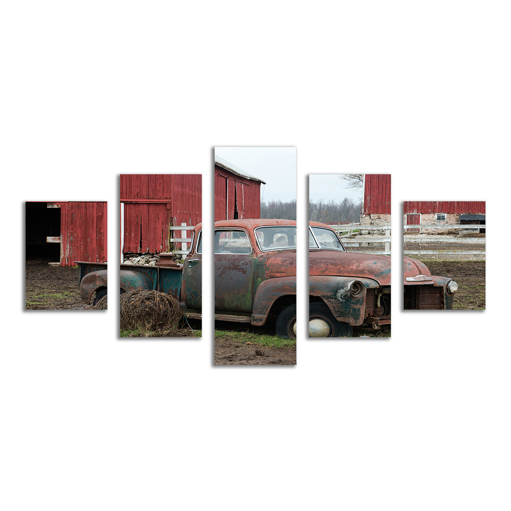 Authentic Old Wisconsin Dairy Farm Truck Wall Art - Ideal for Home Decor