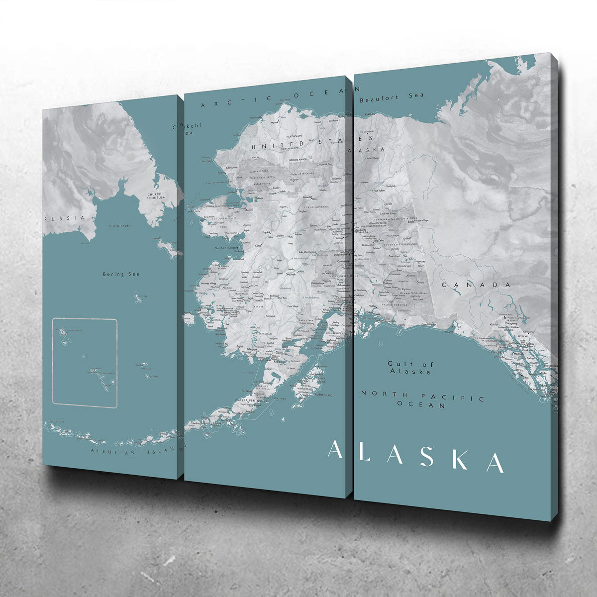 Stunning Alaska Map Wall Art by Blursbyai