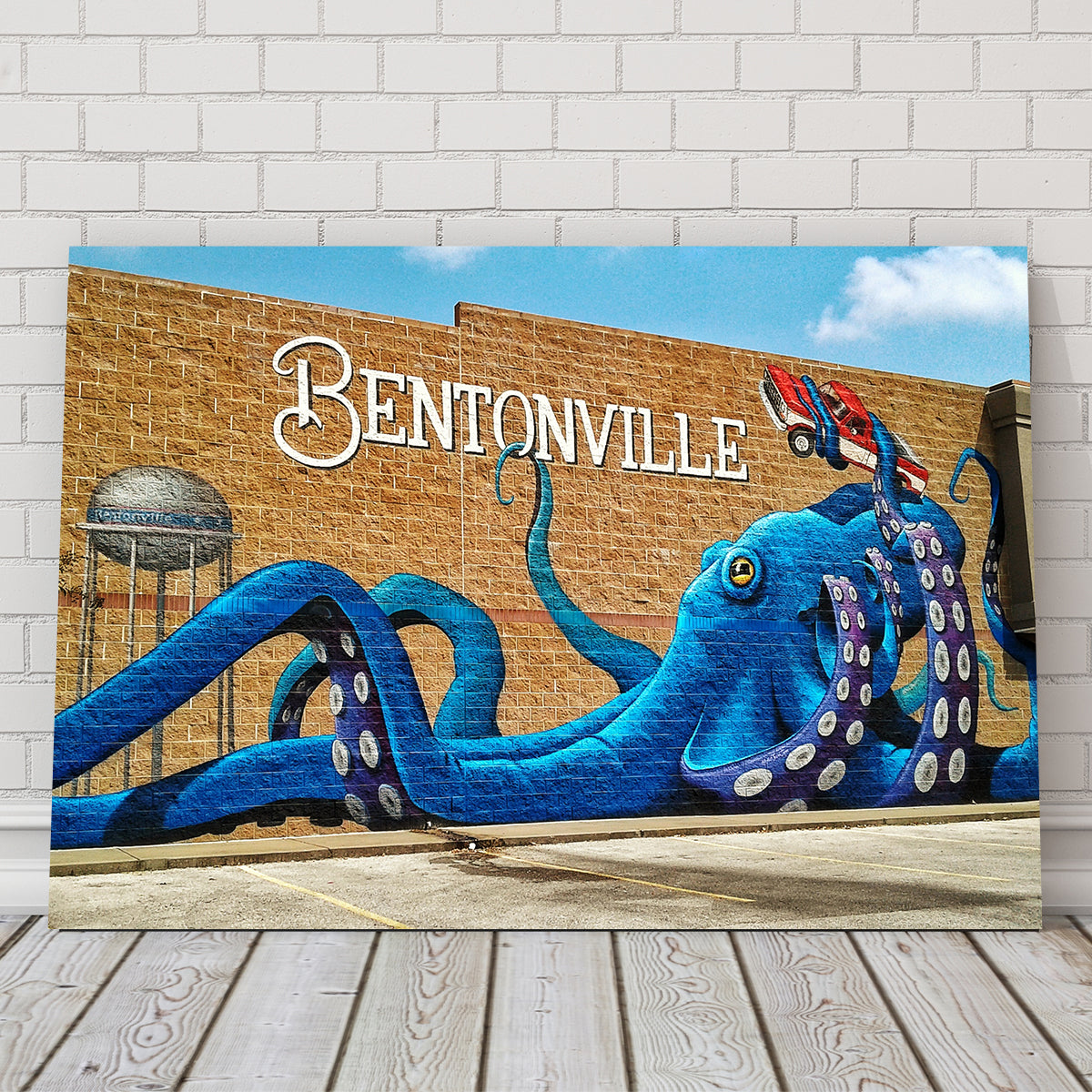 Stunning Bentonville Blue Octopus Mural Wall Art for Home Decor
