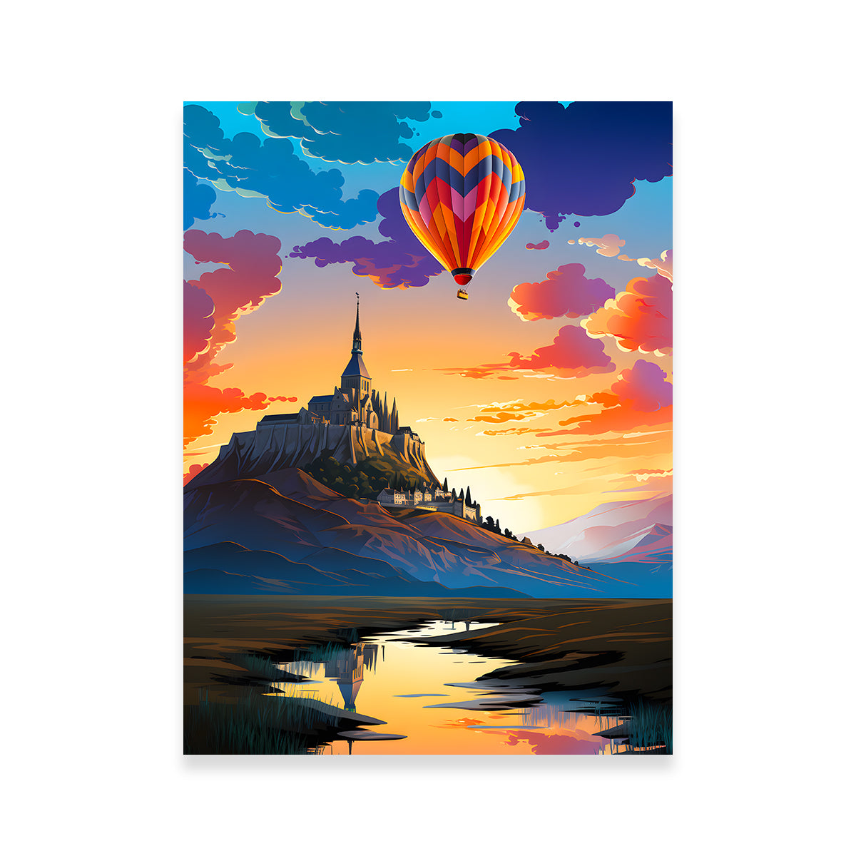 Exquisite Mont Saint - Michel Wall Art by Valth Graphics