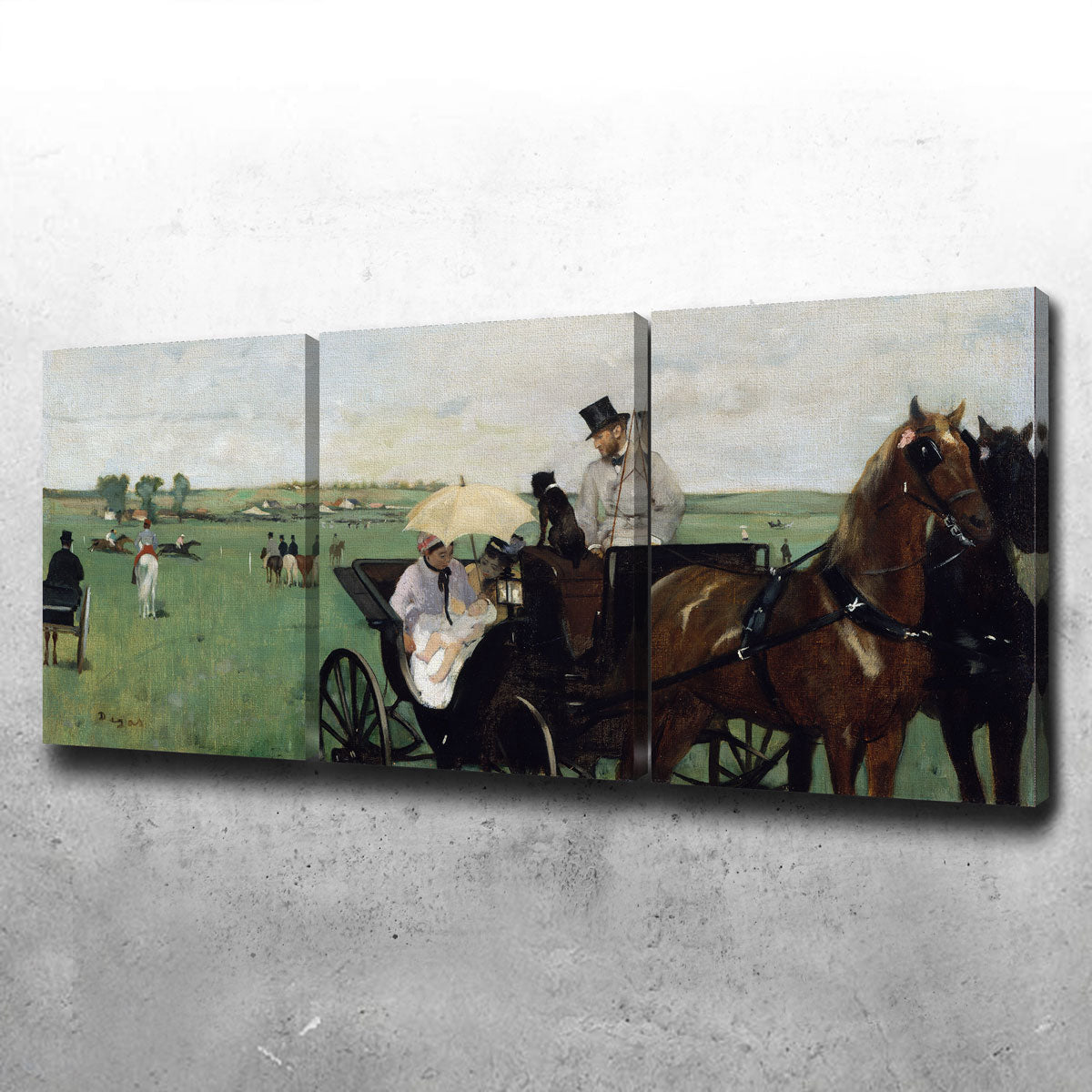 Stunning Edgar Degas At the Races in the Countryside Wall Art