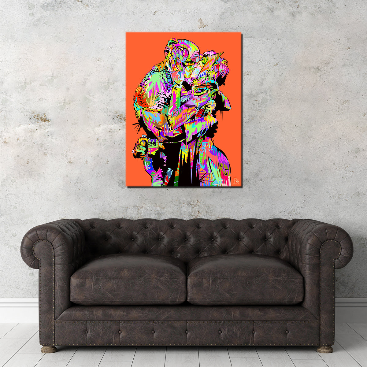 Captain the Kiss Wall Art - Premium Handmade Canvas Print