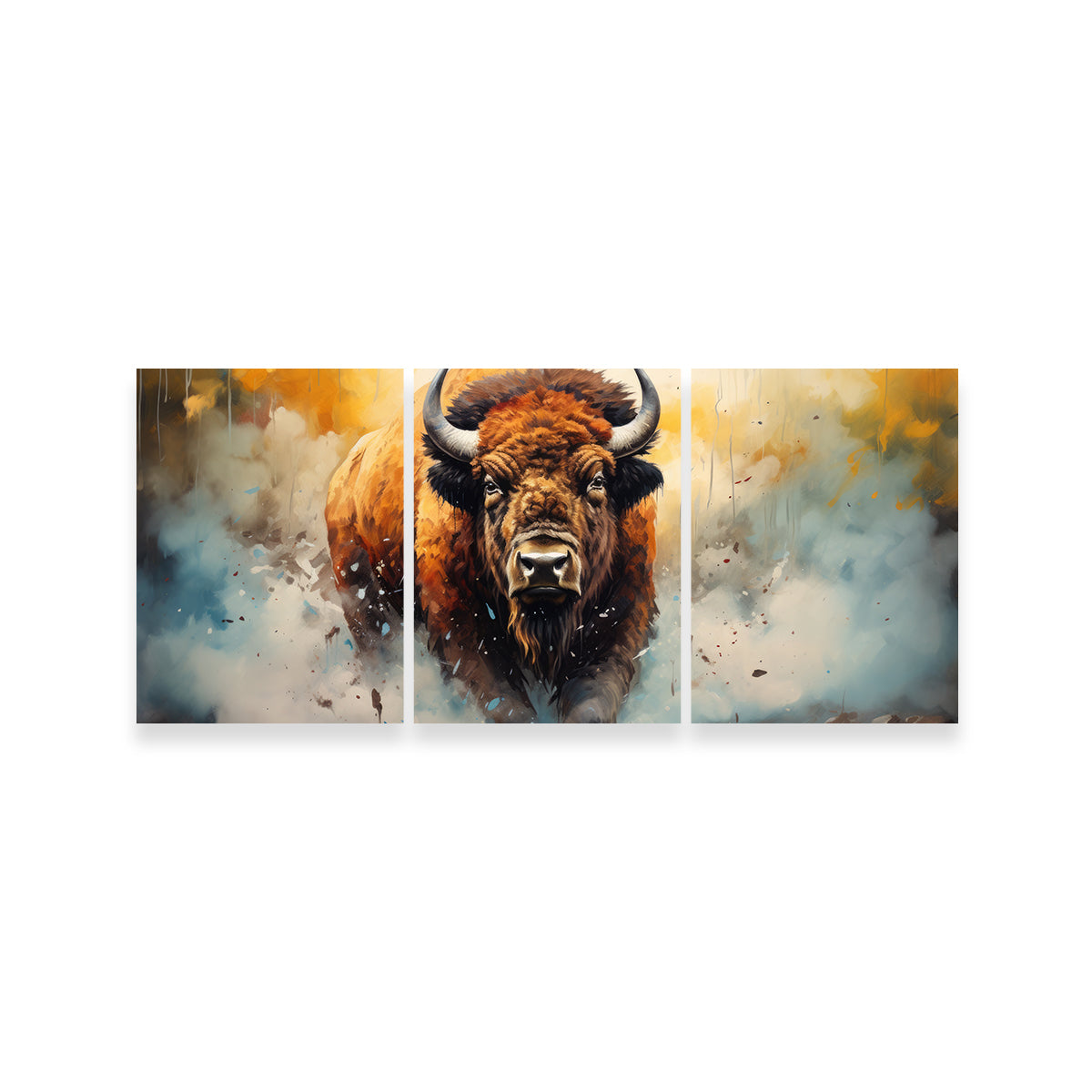 Stunning American Bison Watercolor Wall Art for Home Decor