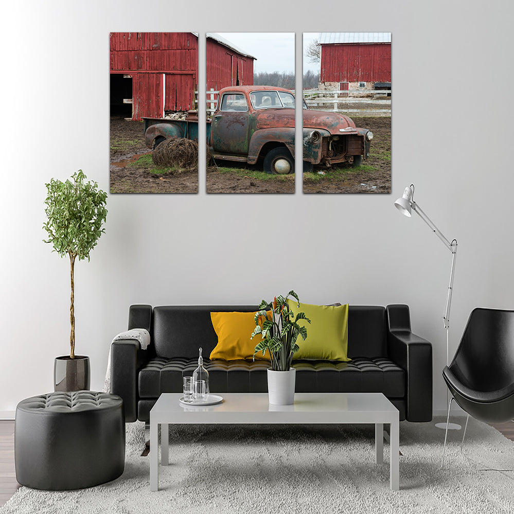 Authentic Old Wisconsin Dairy Farm Truck Wall Art - Ideal for Home Decor