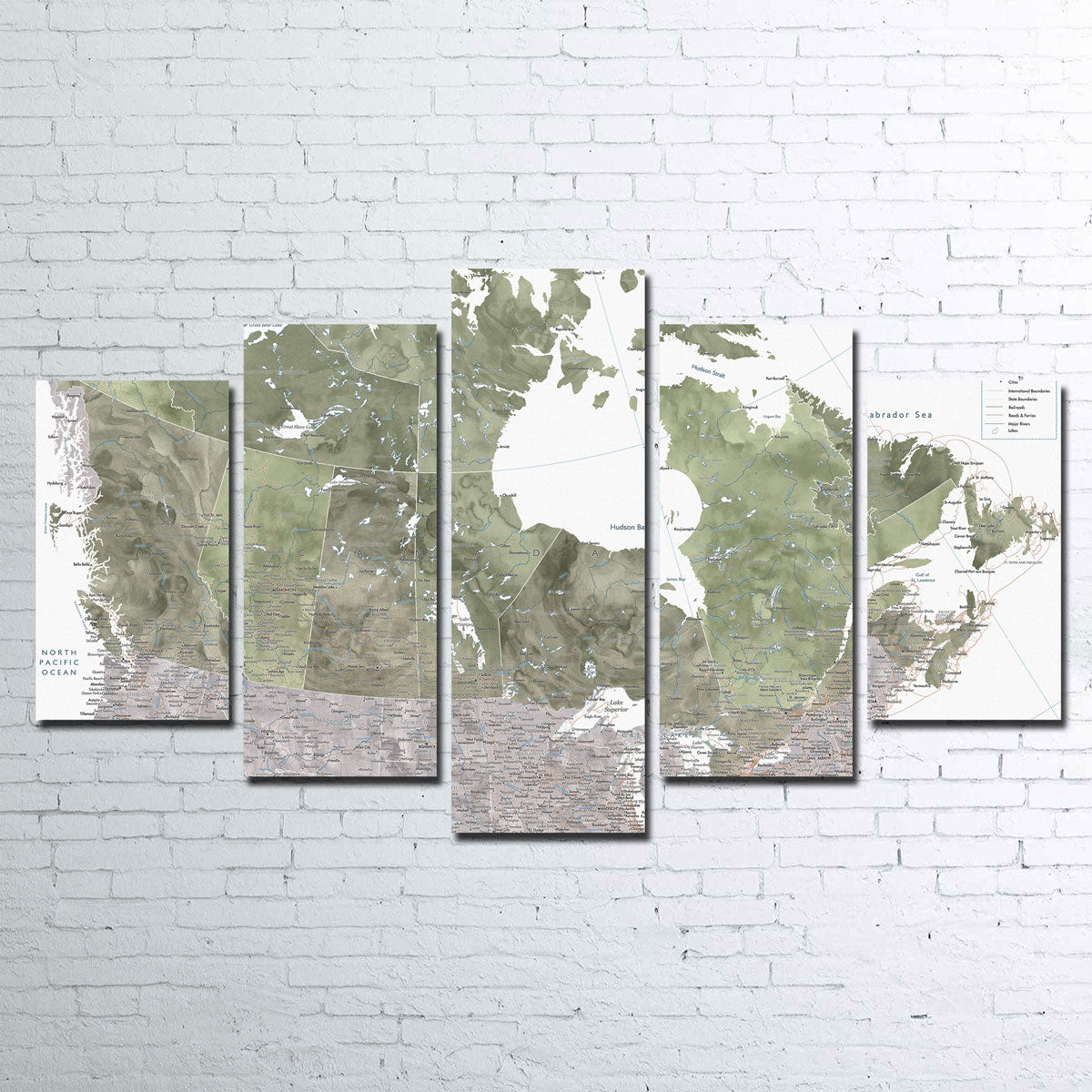 Stunning Canada Map 2 Wall Art by Blursbyai