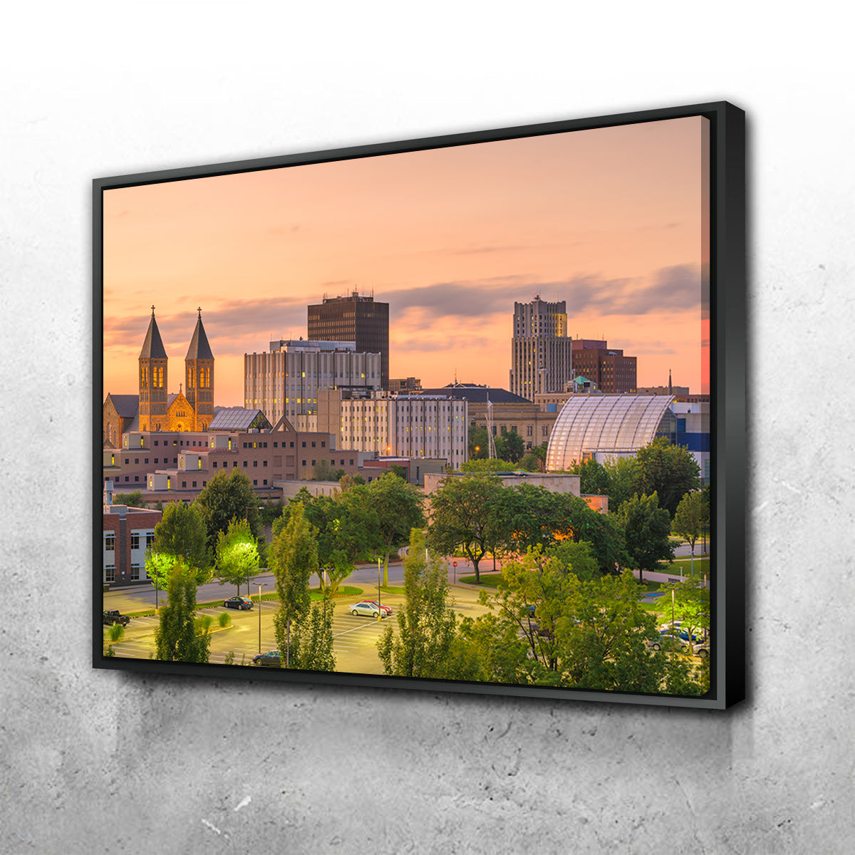 Stunning Akron Downtown Skyline Wall Art for Home Decor