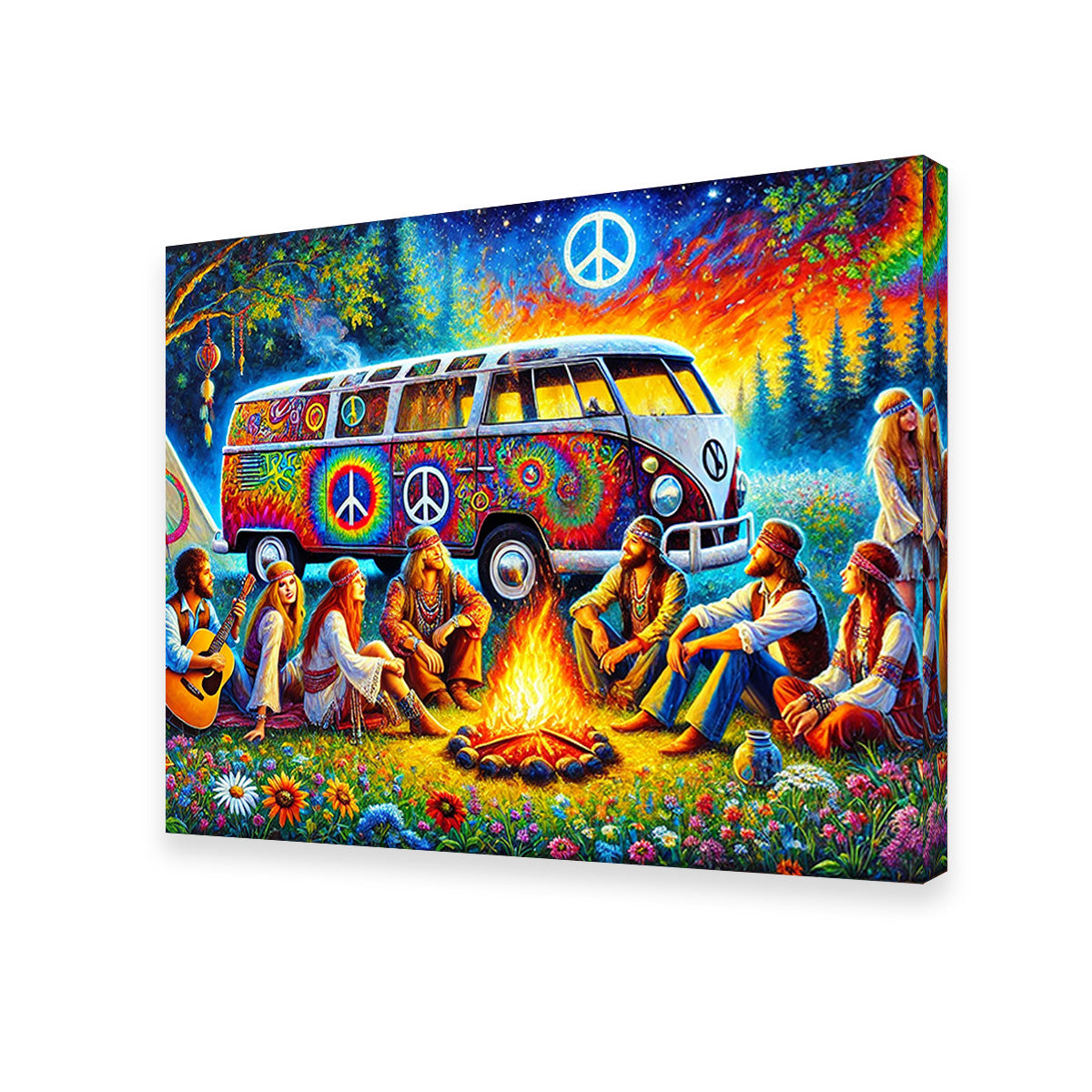 Unique Hippie Campfire Wall Art for Stunning Home Decor