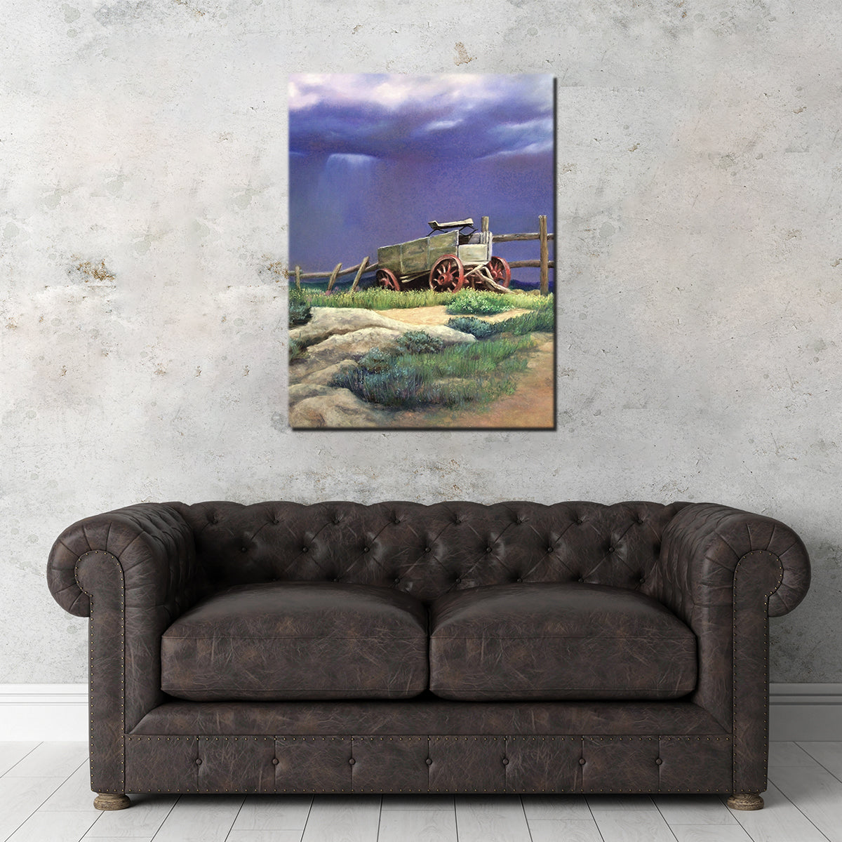 Stunning Hilltop Wagon Wall Art by Patricia Jaggie