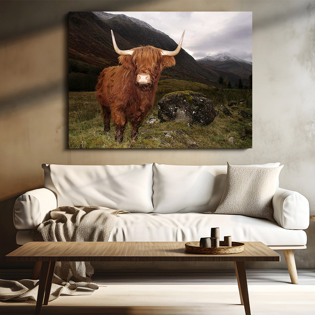 Stunning Highland Cow in Glen Coe Wall Art for Home Decor