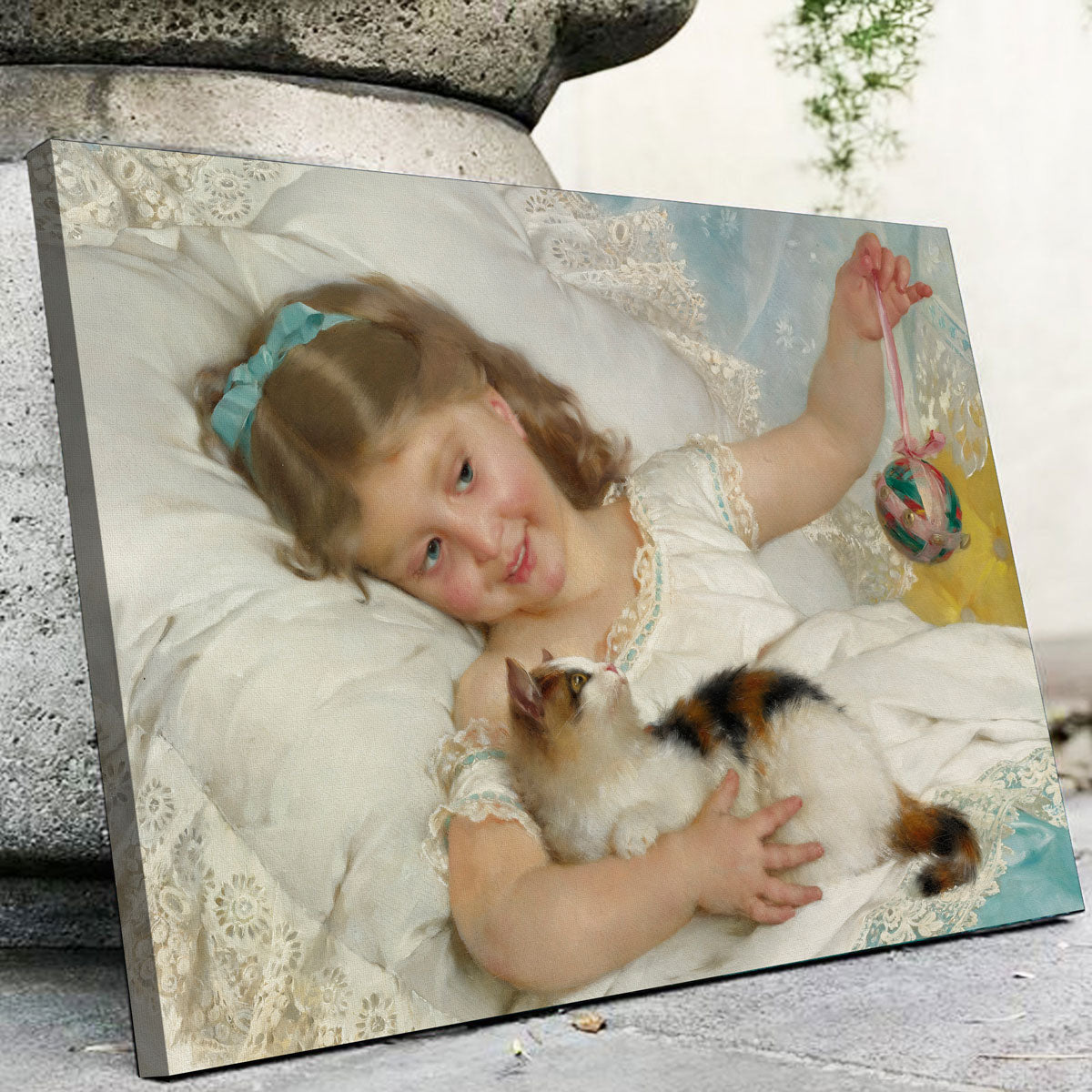Charming Petite Fille et Chat Wall Art by Emile Munier