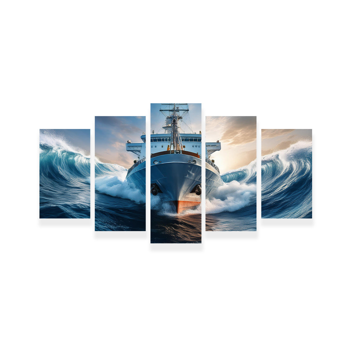Stunning Ship in High Waves Wall Art
