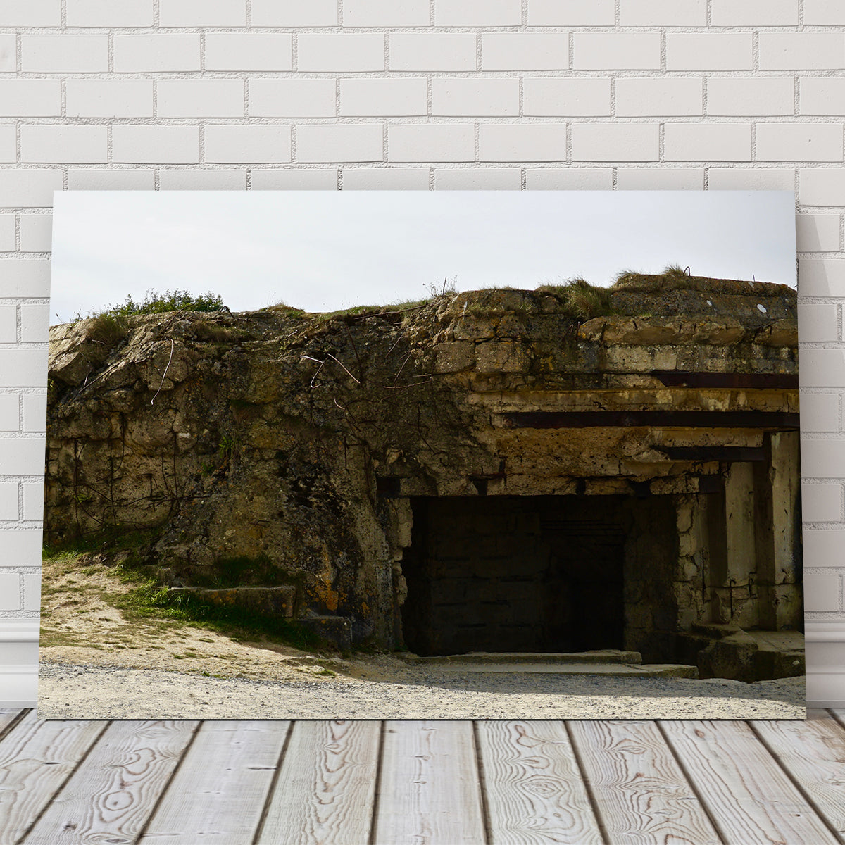 Pointe du Hoc German Bunker Wall Art by David Campbell - Museum-Quality Canvas on Sustainable Pine Frames