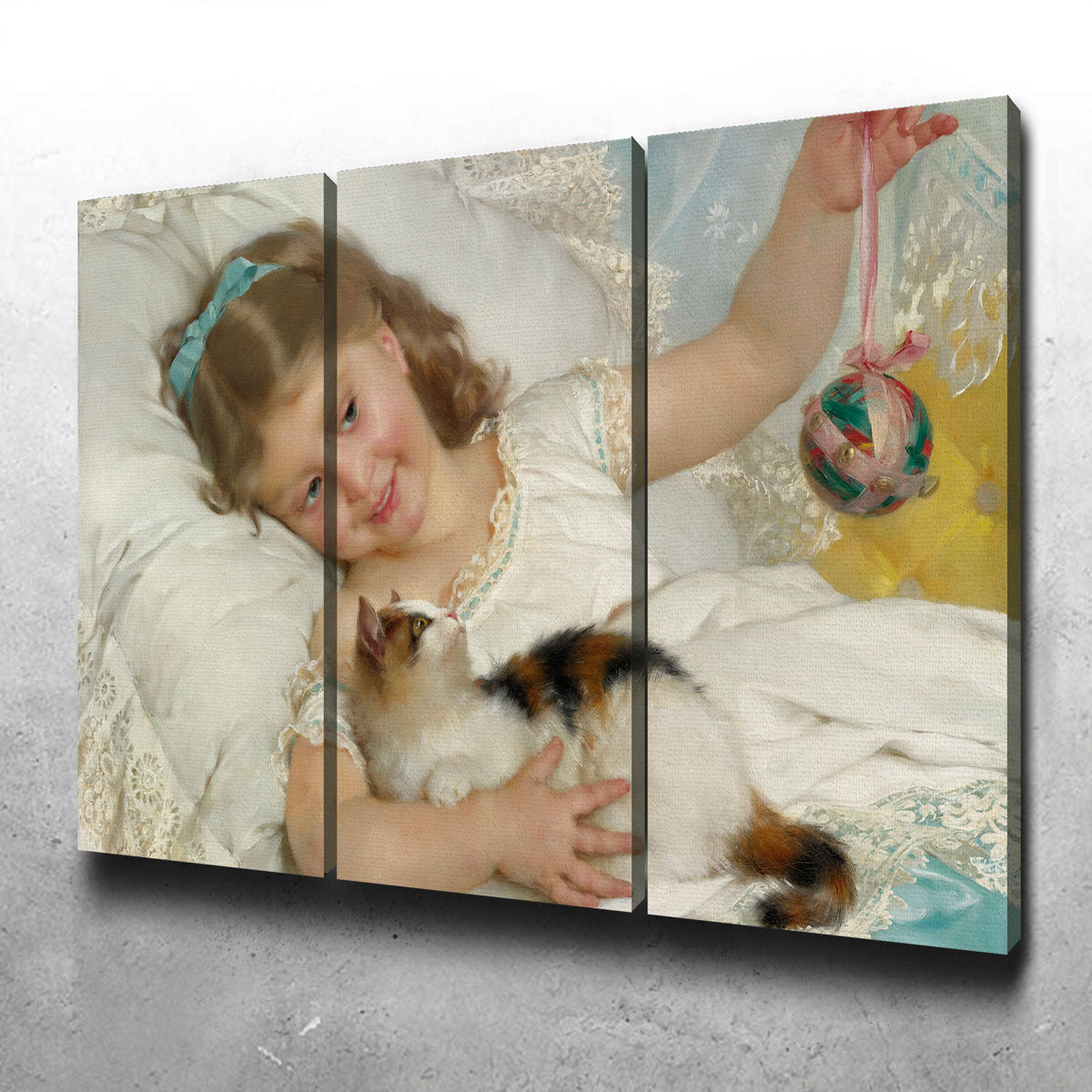 Charming Petite Fille et Chat Wall Art by Emile Munier