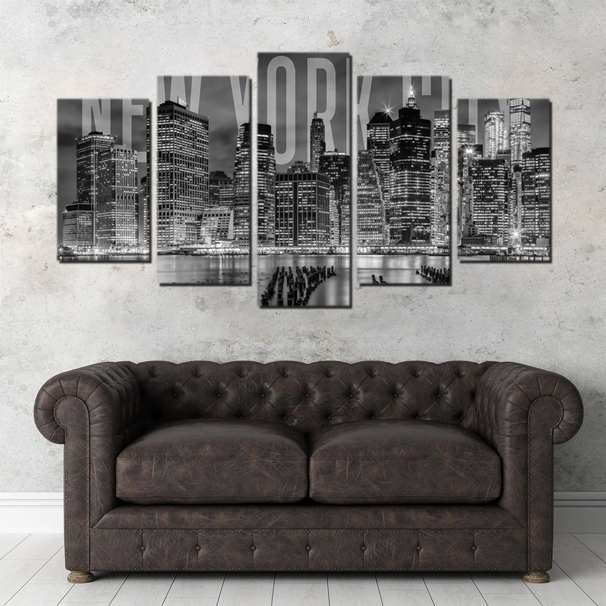 Stylish NYC Letters Black & White Wall Art for Modern Interiors