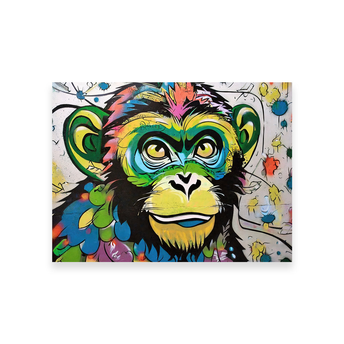 Eye - catching Monkey Graffiti Wall Art by Stephen Chambers