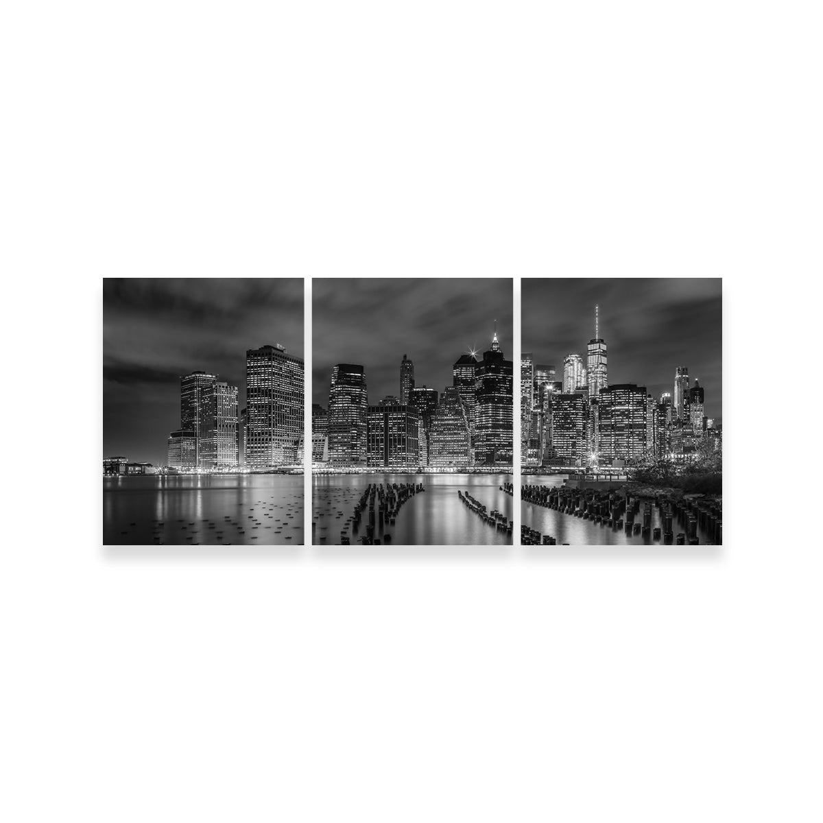 Stunning New York City Monochrome Night Impressions Wall Art by Melanie Viola