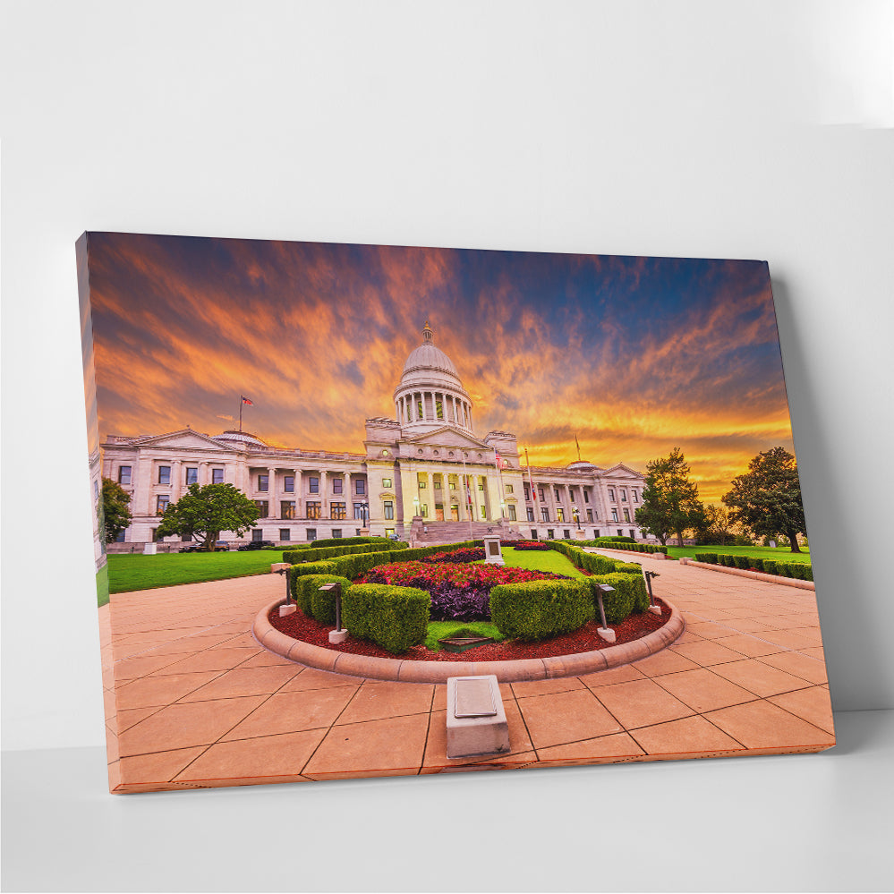Stunning Arkansas State Capitol Building Wall Art - Museum Quality Canvas on Sustainable Pine Frames