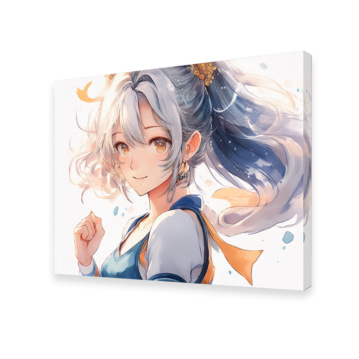 Stunning Anime Girl Print in White
