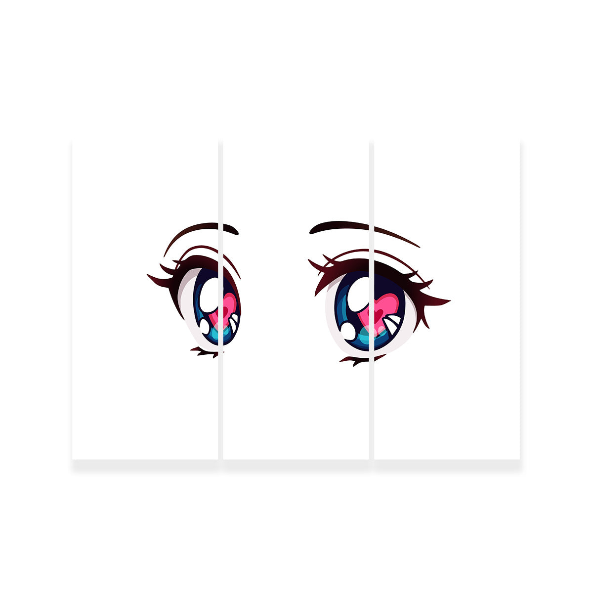 Captivating Anime Style Big Blue Eyes Wall Art