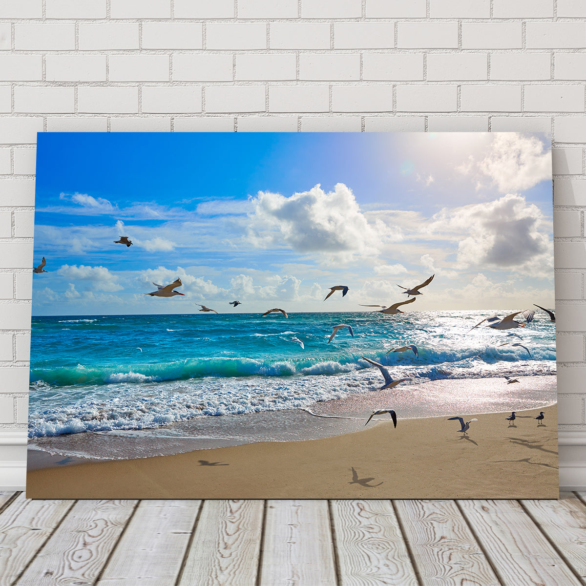 Stunning Singer Island Beach Seagulls Wall Art by Studiodtalk