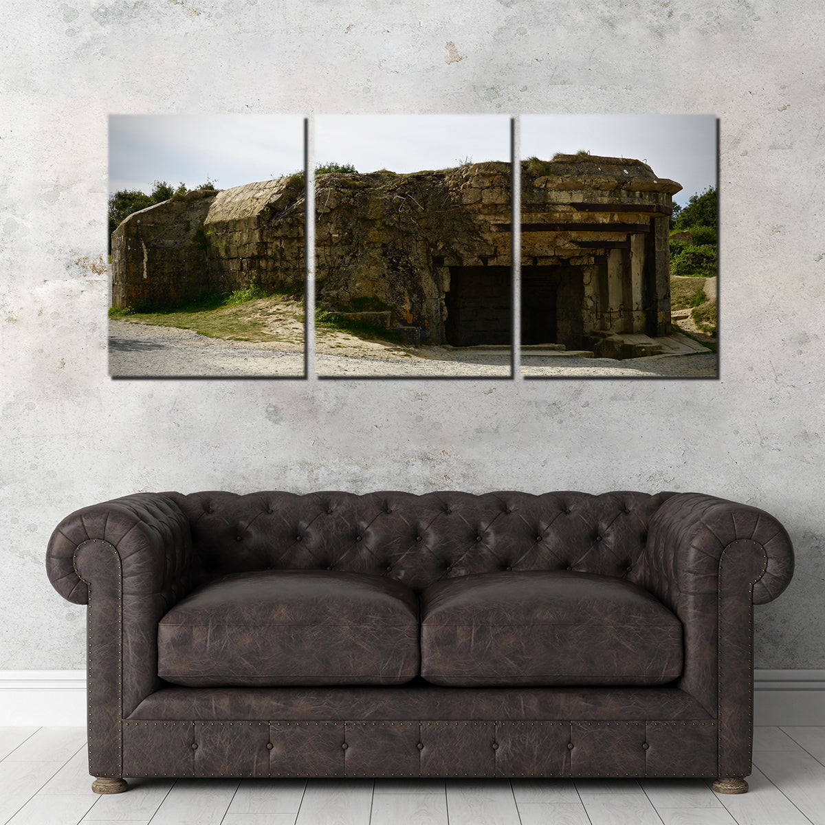 Pointe du Hoc German Bunker Wall Art by David Campbell - Museum-Quality Canvas on Sustainable Pine Frames