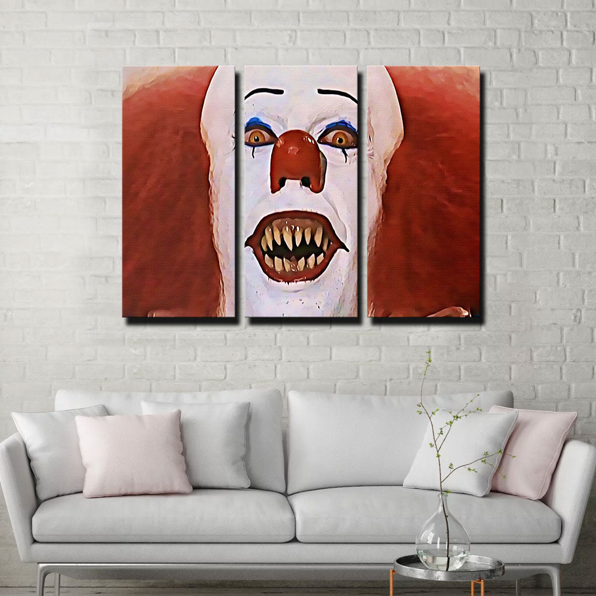 Eye - Catching Pennywise Close - up Wall Art for Your Space