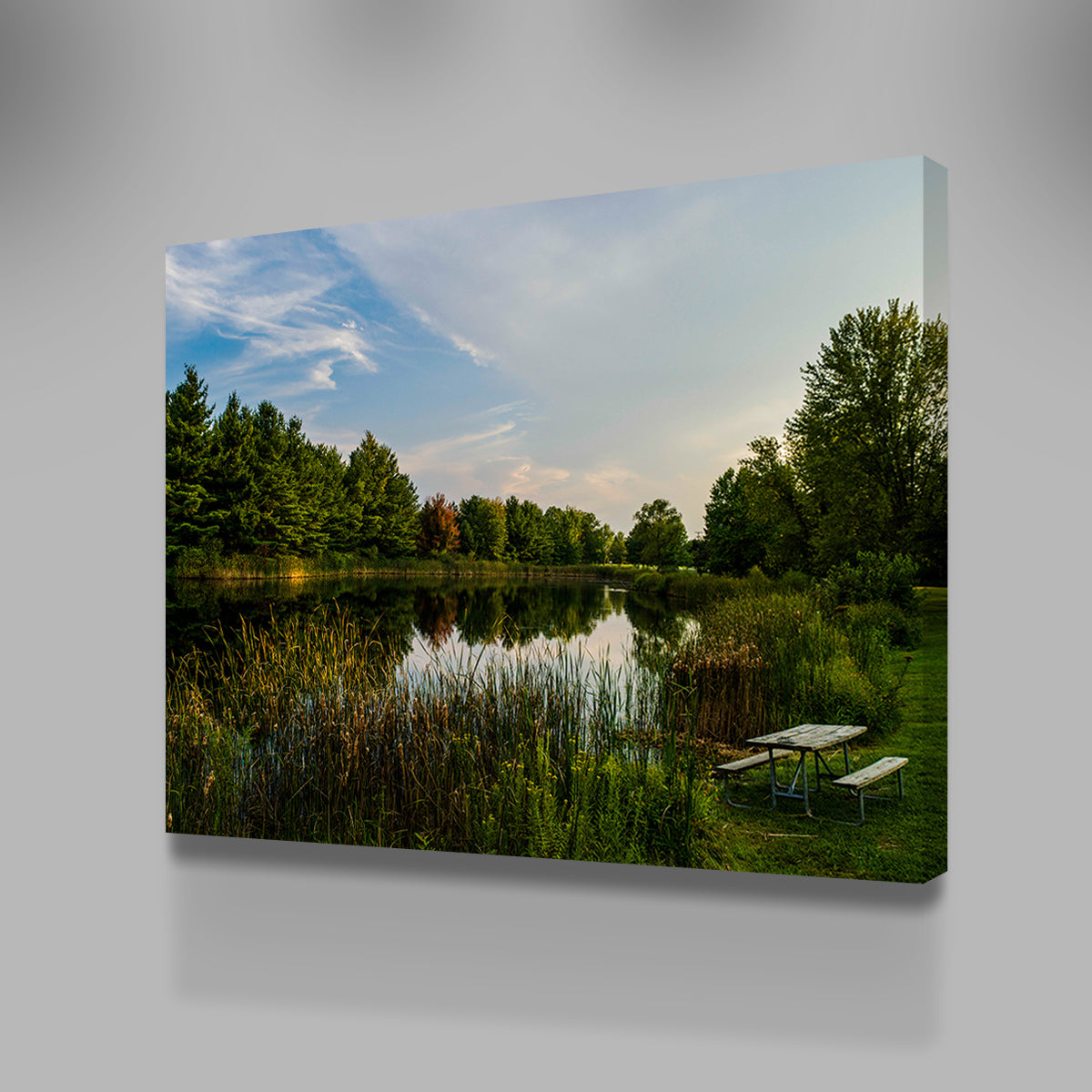 Stunning Alum Creek Fishing Pond Wall Art for Home Decor