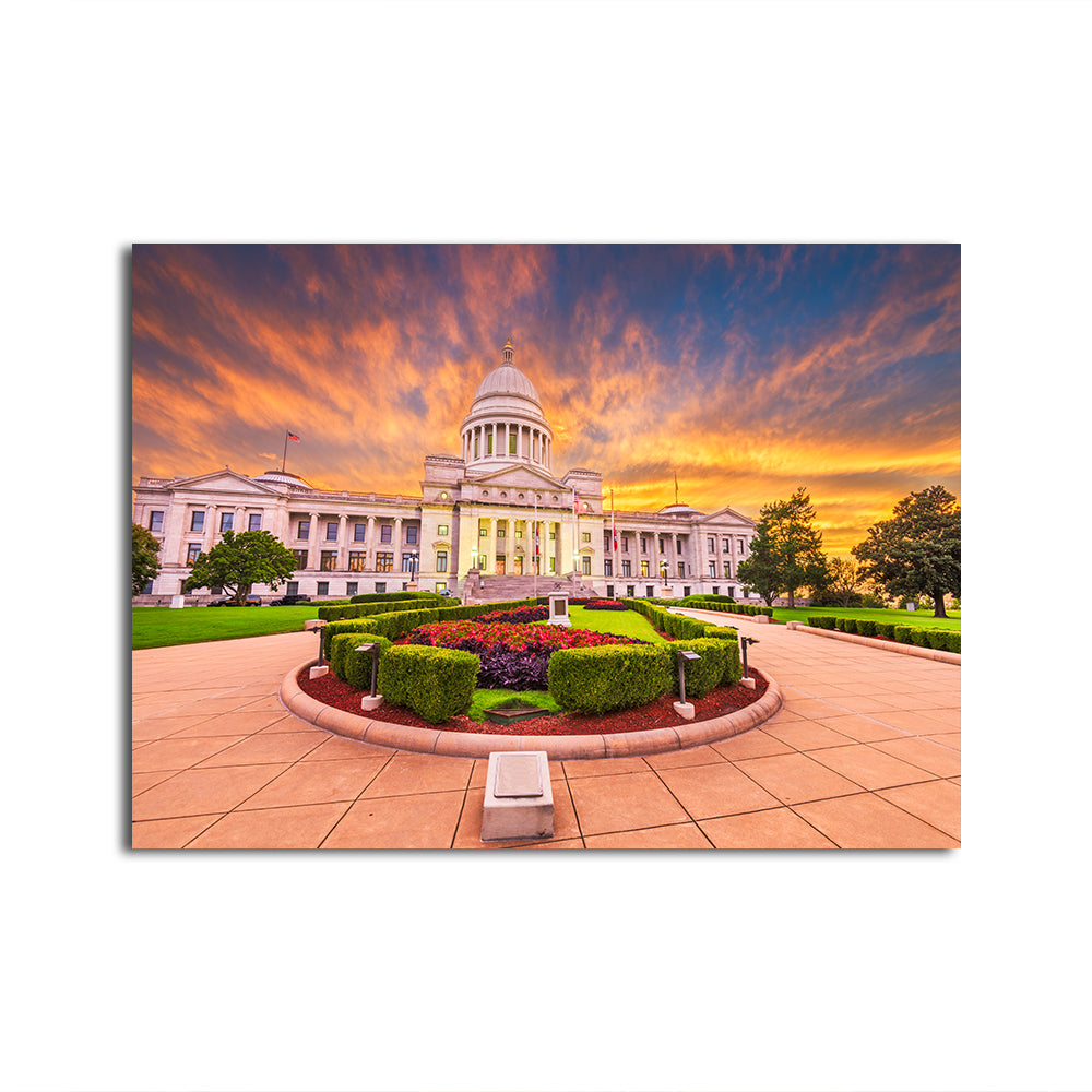 Stunning Arkansas State Capitol Building Wall Art - Museum Quality Canvas on Sustainable Pine Frames