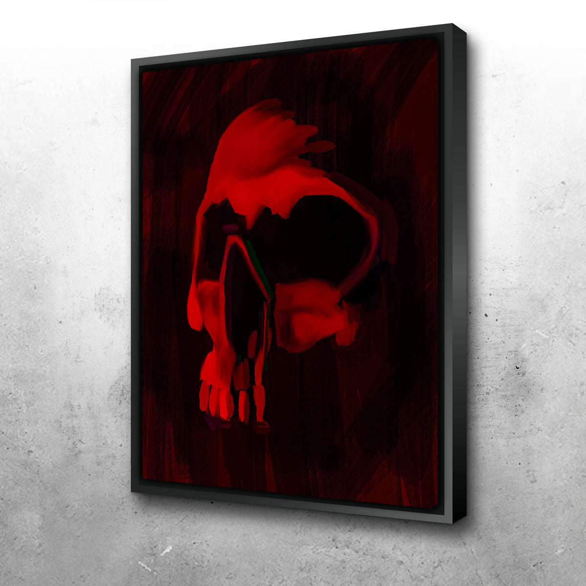 Eye - Catching Red Painted Skull Wall Art by Andy Brackpool