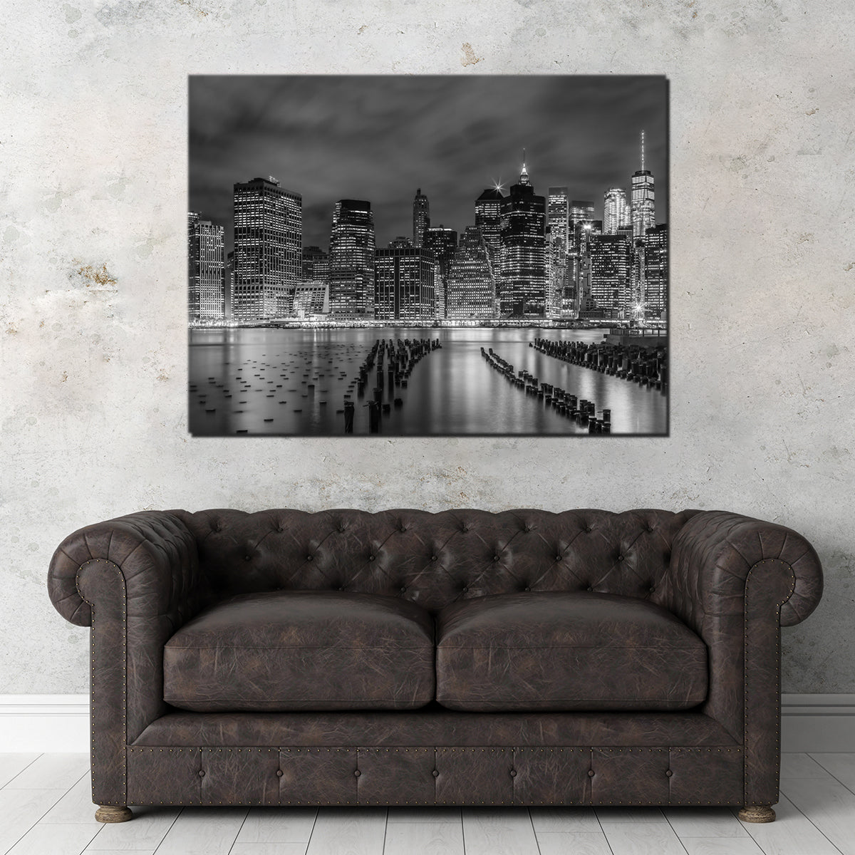 Stunning New York City Monochrome Night Impressions Wall Art by Melanie Viola