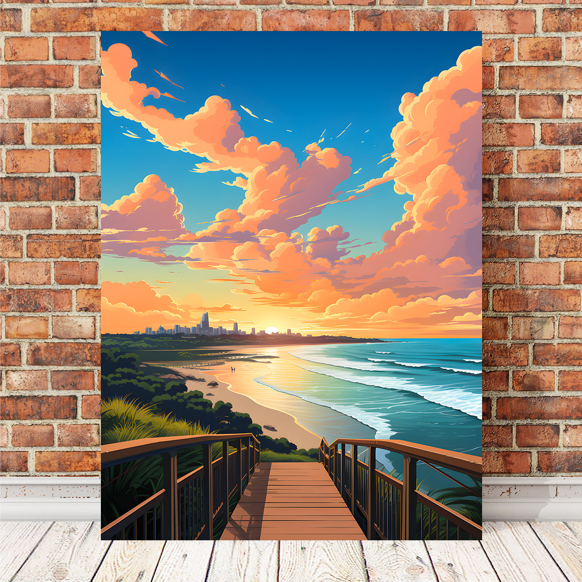 Australia Gold Coast Beach Wall Art - Premium Handmade Canvas Print