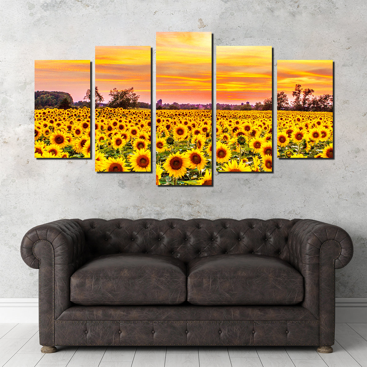Stunning Bed of Sunflowers Wall Art for Your Home Decor