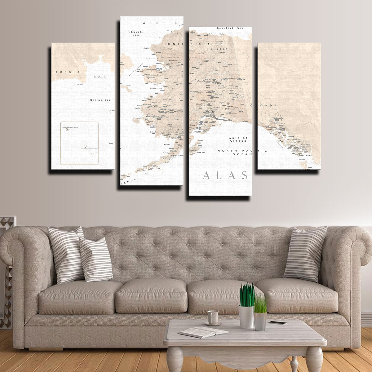 Exquisite Alaska Map 3 Wall Art for Your Home Decor