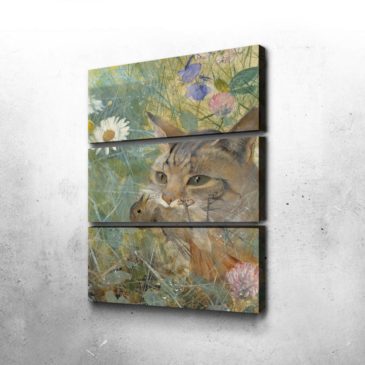 Exquisite Cat's Catch Wall Art by Bruno Liljefors