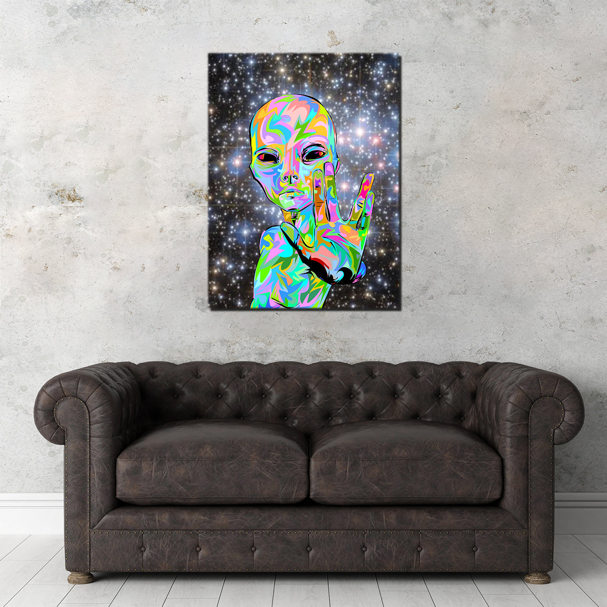 Stunning Alien Peace Wall Art for Unique Home Decor