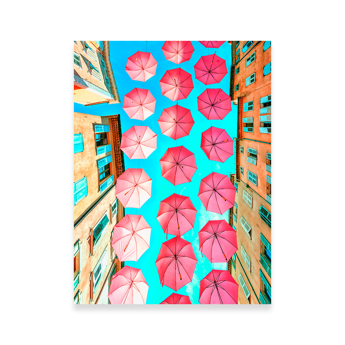 Stunning Pink Umbrellas Wall Art by Manjik Pictures