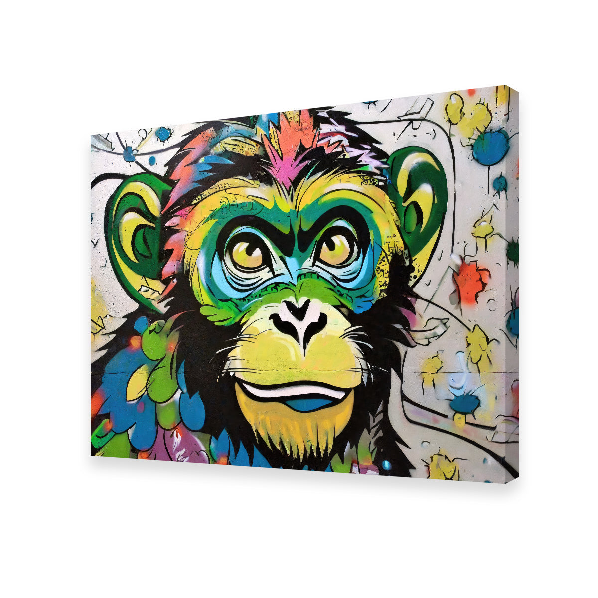 Eye - catching Monkey Graffiti Wall Art by Stephen Chambers