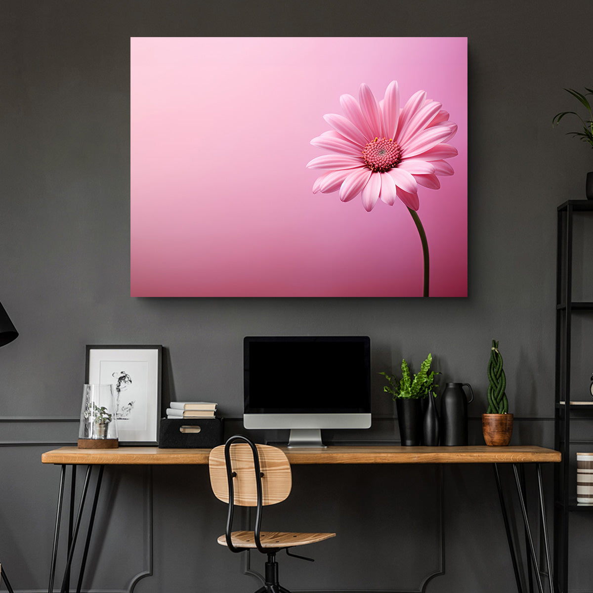 Gorgeous Pink Sunflower Wall Art
