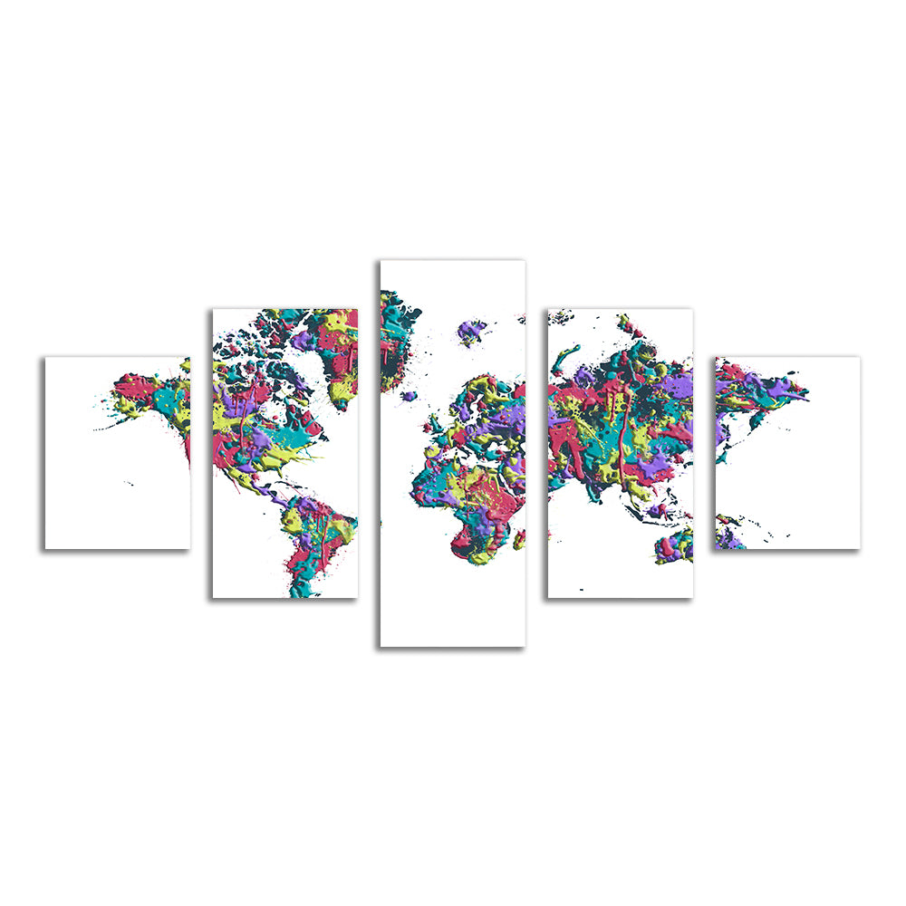 Stunning Pop Art White World Map Wall Art by Melanie Viola