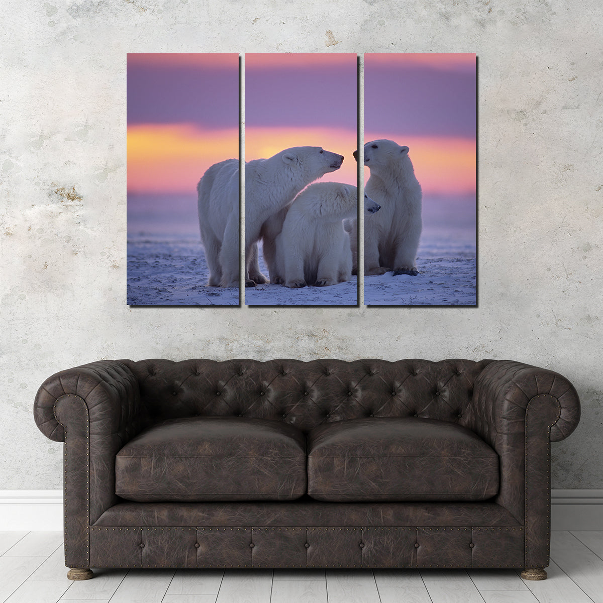 Stunning Polar Bear Family - Canadian Arctic Wall Art for Your Home Decor