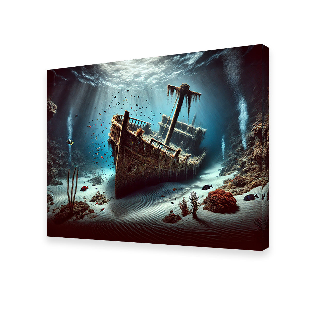 Enchanting Shipwreck on Ocean Floor Wall Art