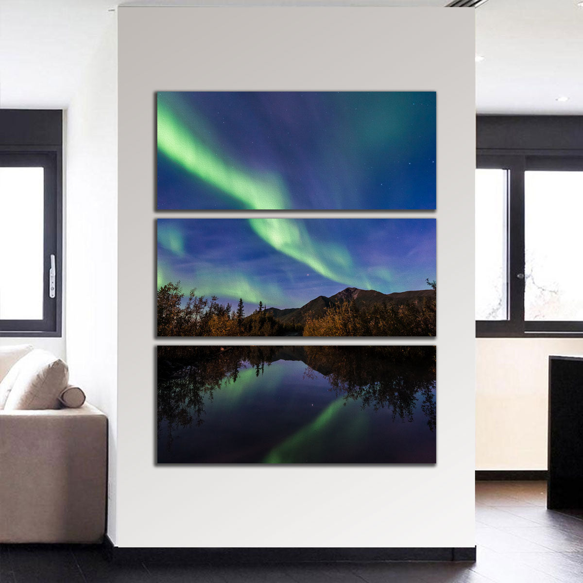 Stunning Northern Lights Reflection Wall Art by Lucas Moore