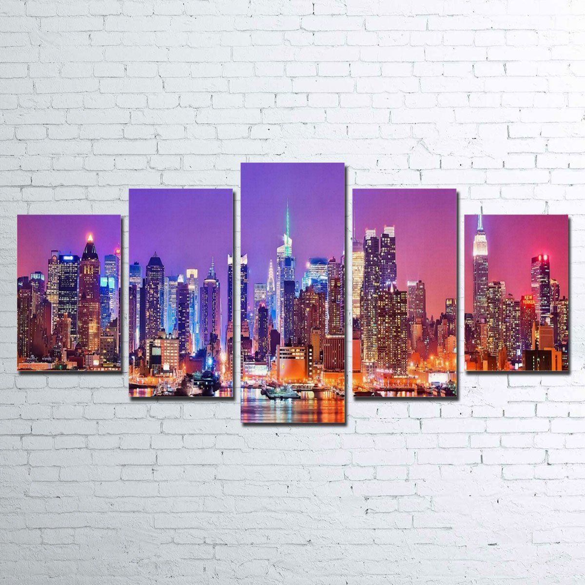 Stunning New York Skyline 5 Piece Wall Art for Decorative Appeal