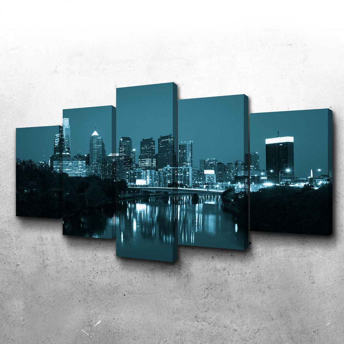 Stunning Night View of Philadelphia Wall Art for Home Decor