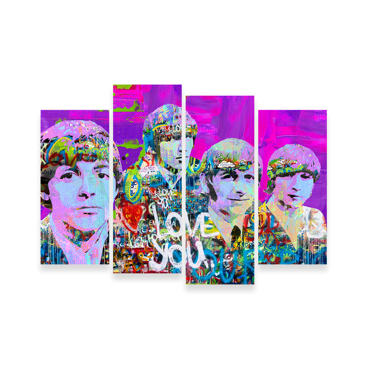 Stunning Beatles Love You Wall Art by Stephen Chambers