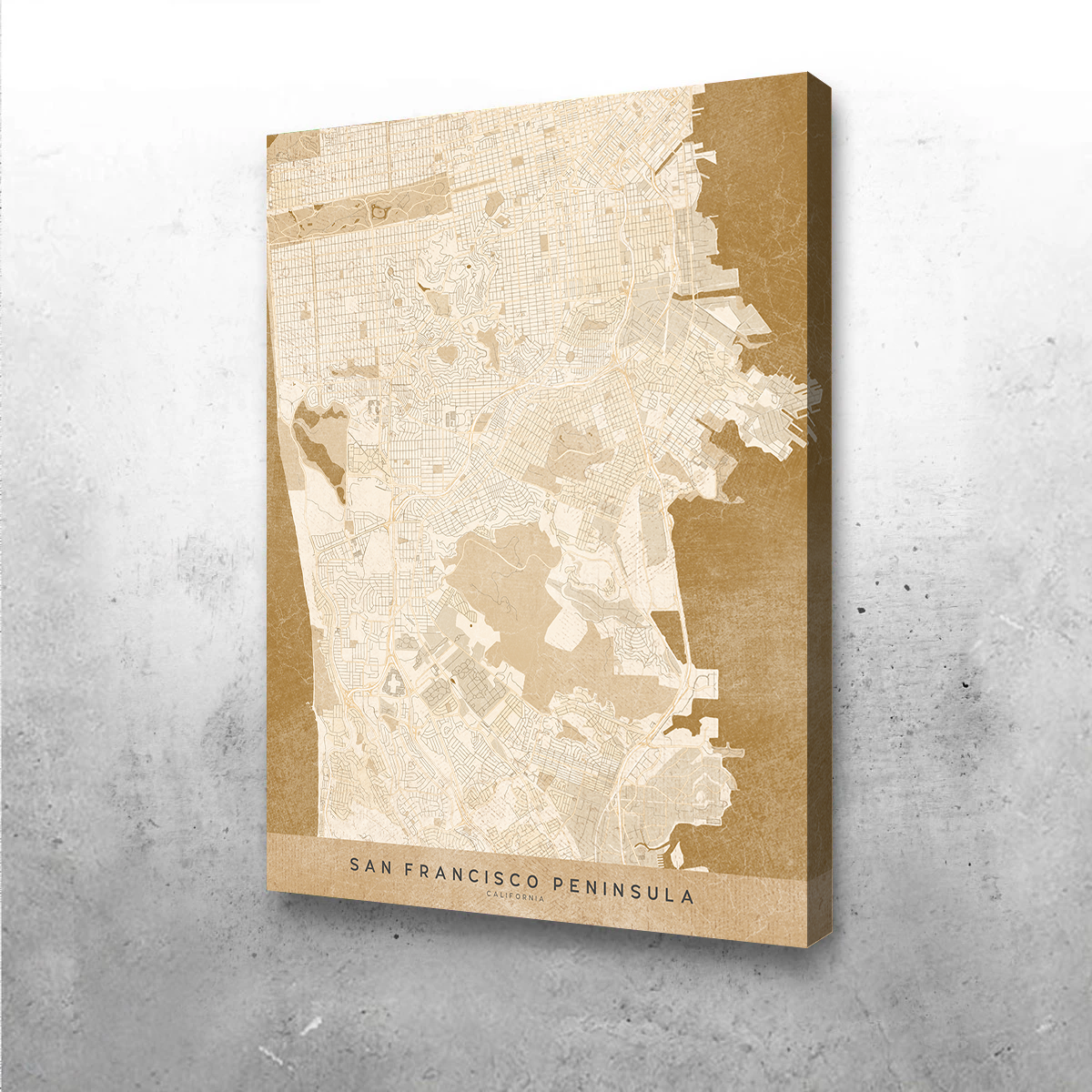 Stunning Sepia San Francisco Peninsula Wall Art by Blursbyai