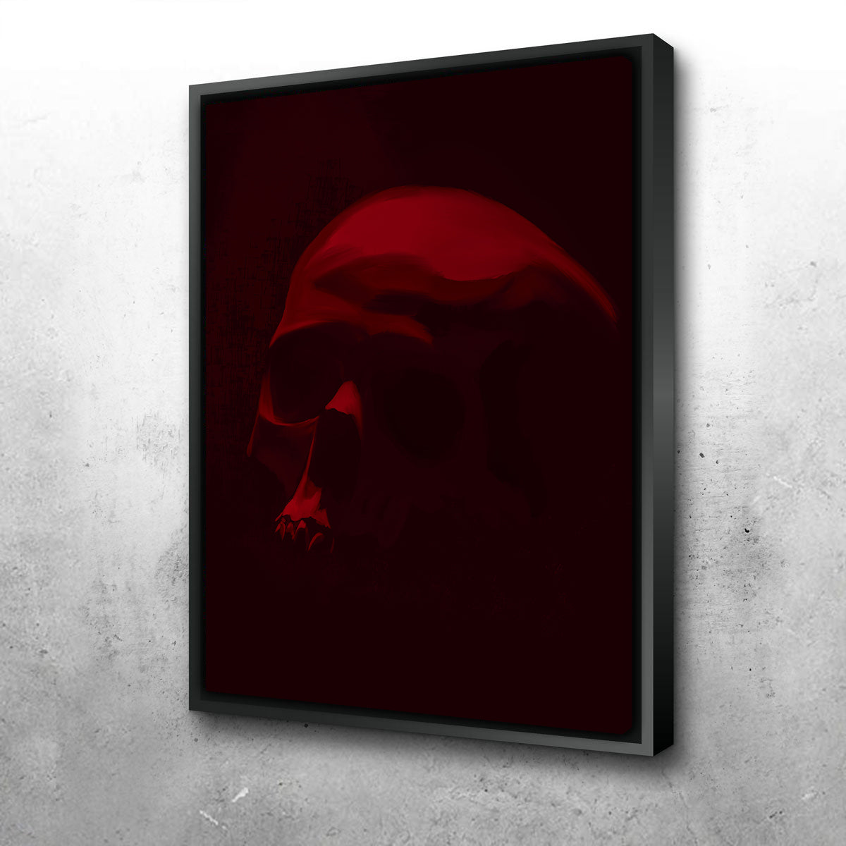 Striking Skull Dark Red Wall Art by Andy Brackpool