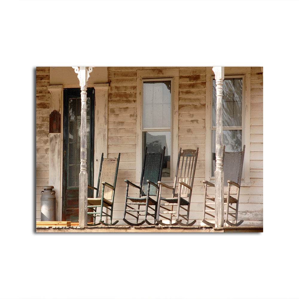 Charming Antique Rocking Chairs in Rural Connecticut Wall Art Prints